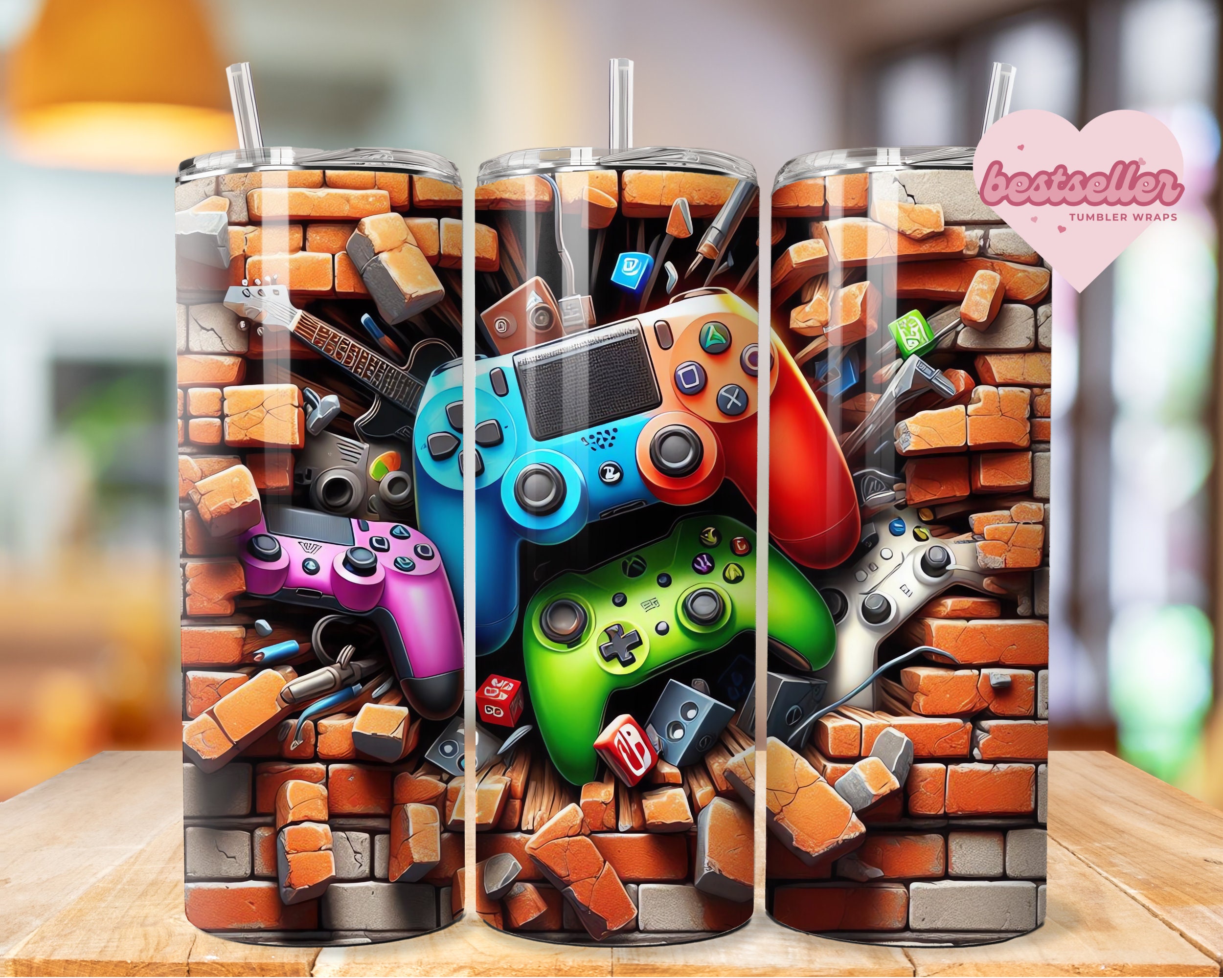 Gaming Controller Tumbler Wrap | Gift for Gamer | Console Gaming 20 Oz ...