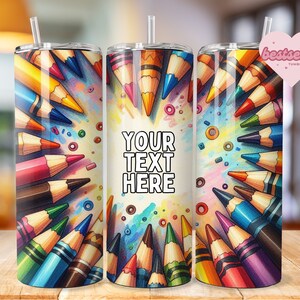 Teacher Tumbler 20oz Skinny Tumbler Design Sublimation, Custom Teacher Pencil Tumbler Template, Teacher Appreciation Tumbler - PNG Download