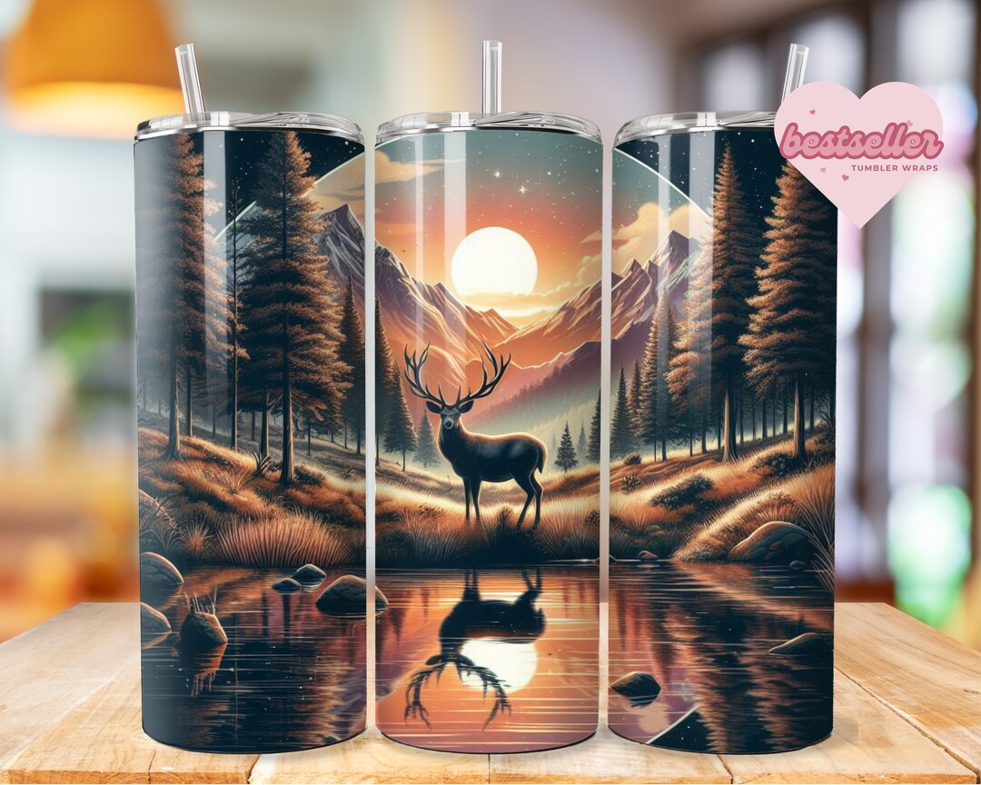 Hunting Tumbler Wrap Deer Hunting Life 20oz Skinny Tumbler Sublimation ...