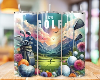 Golf tumbler wrap, 20oz Skinny Tumbler Sublimation Designs, golf PNG File Digital Download, golf tumbler png, golf tumbler wrap, golf