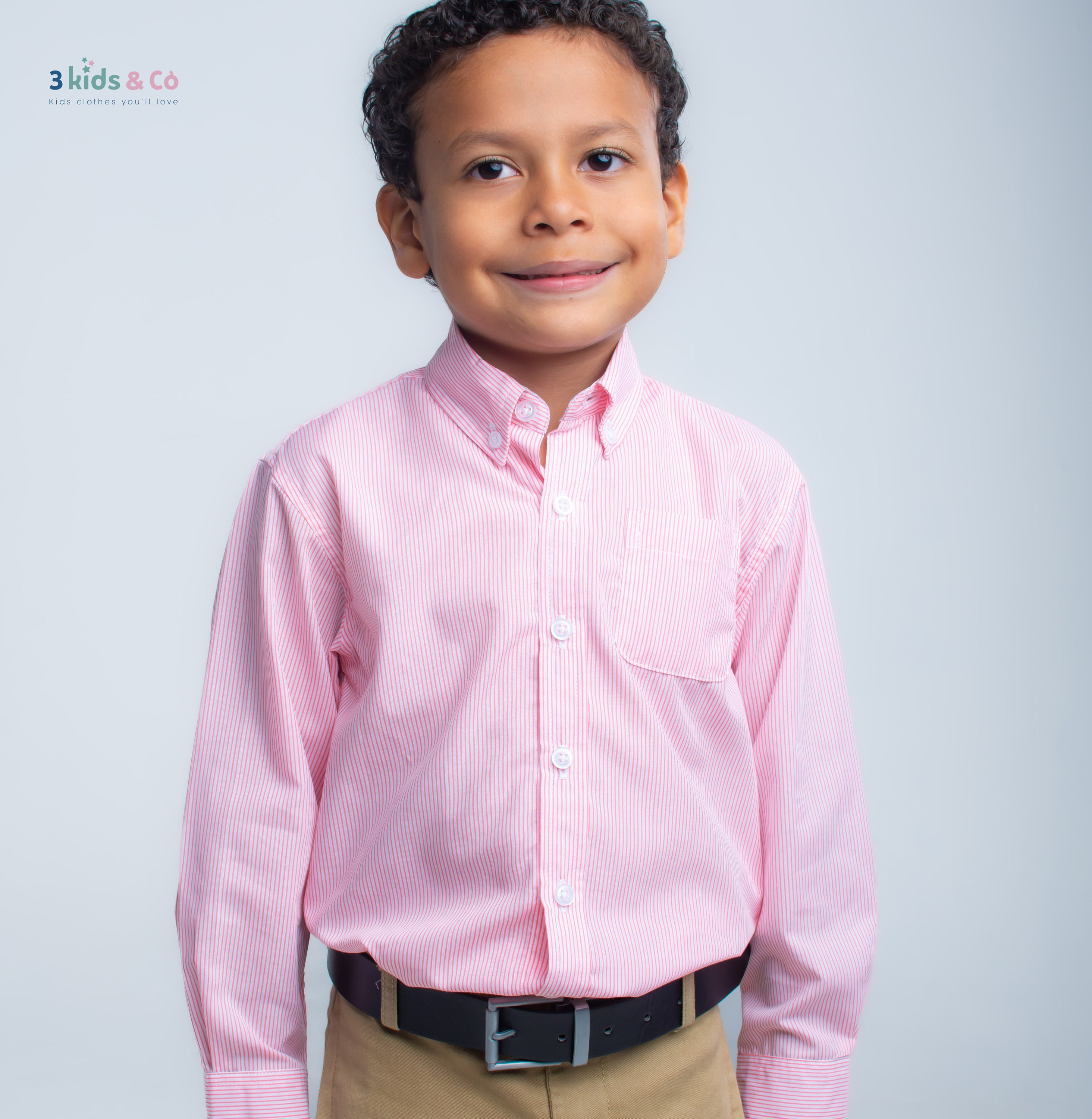 open lace back dress Boys Button Down Dress Shirt - Pink Standard main image 0