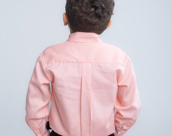 pink dress shirt for boys Boys' Marshmallow Pink Cotton Blend Dress Shirt and Tie Set (Color 20) SPRING NOTION