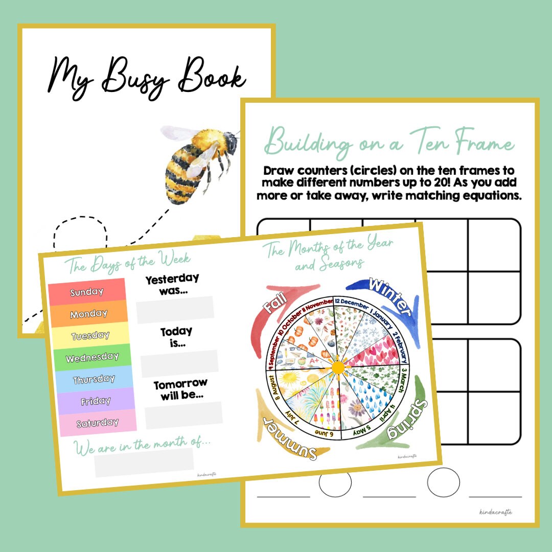 Educational Dryerase Busy Book for Preschoolers & Kindergarteners Etsy