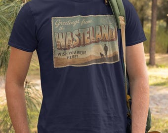 ウェイストランドTシャツ：レトロな黙示録の砂漠グラフィックTシャツ
