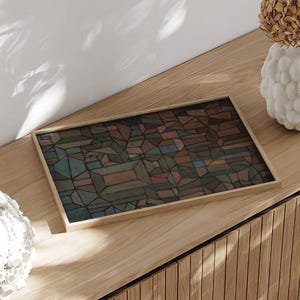 抽象的マキシマリズムのホームデコレーション | コテージコア油彩複製プリント | パッチワークアーストーンウォールアートポスター | パウル・クレーの絵画