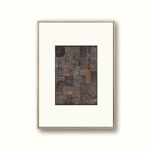 抽象風景ポスター | 落ち着いた大胆な風景ホームデコレーション | コテージコアプリント | パッチワークアースウォールアート | マキシマリズム絵画 A181