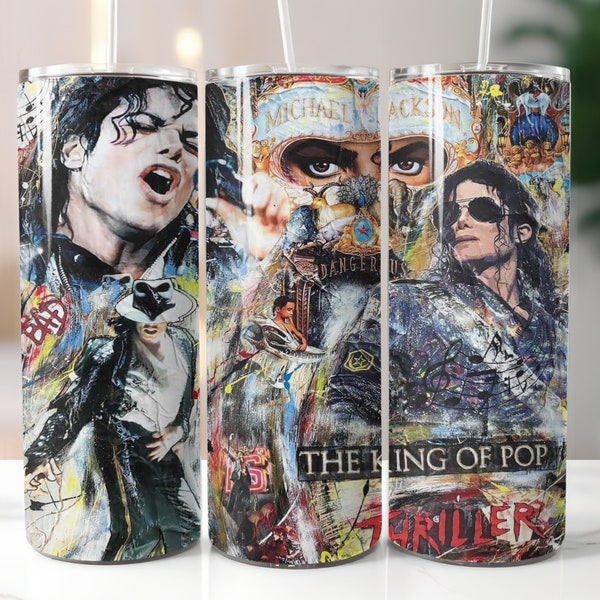 Michael Jackson  straigh 20 oz png tumbler wrap