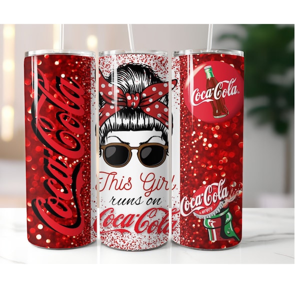 This girl runs on Coca-Cola 20 oz straight tumbler wrap