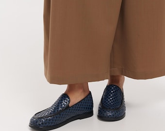 Anatomische leren loafers voor dames, ronde neus, brede pasvorm