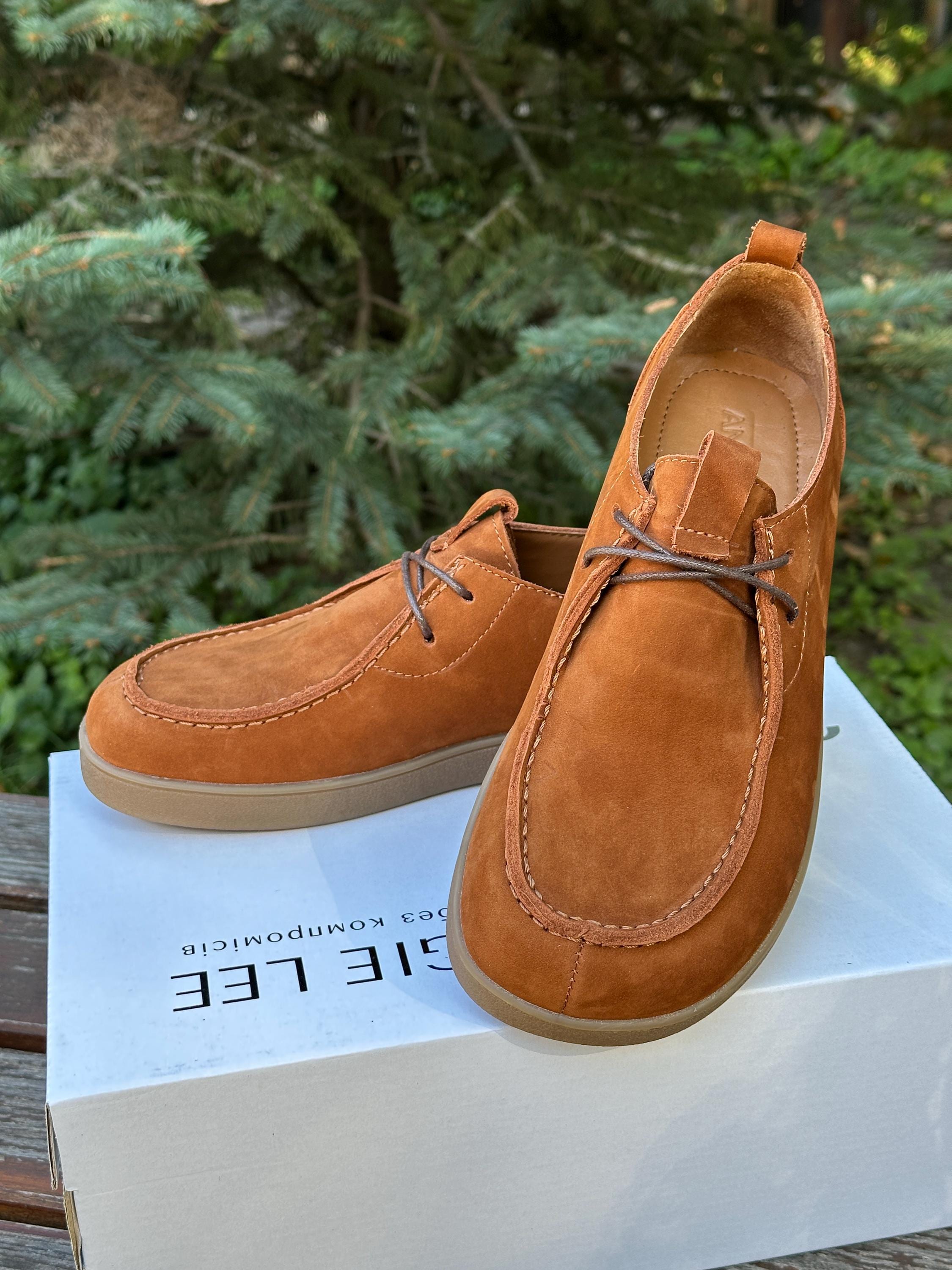 Classic Rust Suede Leather Shoes Greyson Brogues Oxford Brown Suede Leather Shoes For Men  main image 4