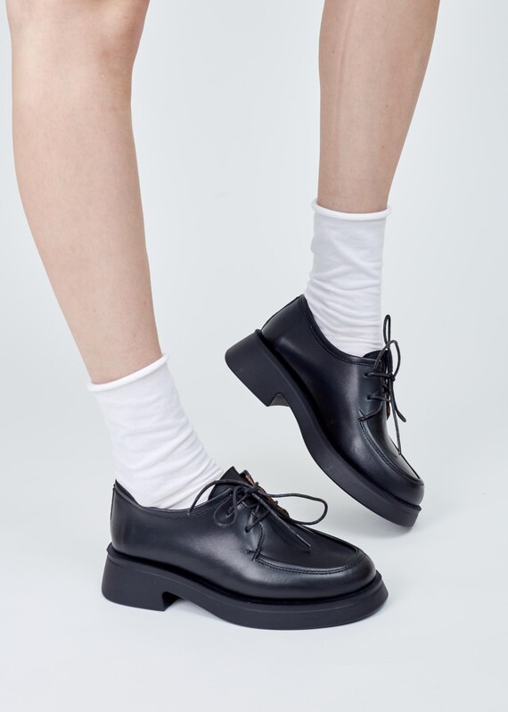 zimmermann black ruffle dress Vegan Women's Derby Shoes | Moe Black