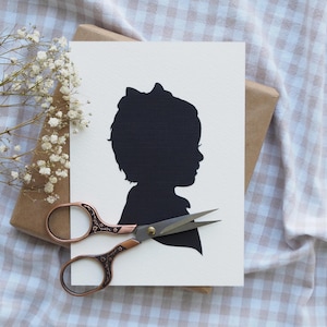 Hand-Cut Silhouette Portrait: Custom Heirloom Gift for Mom