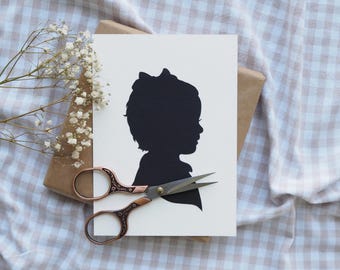 Hand-Cut Silhouette Portrait: Custom Heirloom Gift for Mom