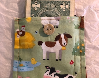 Farm Animal Pocket-sized Money/Jewelry Pouch