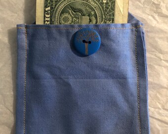 Light Blue Pocket-sized Money/Jewelry Pouch