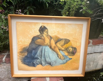 Francisco Zuniga kolorierte Lithographie