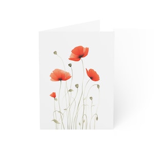 Mohnblumen Karten (1, 10, 30, und 50 Stück)