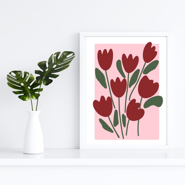 Abstrakter Blumen print