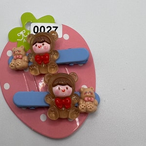 Cute Handmade Bear Hair Clips