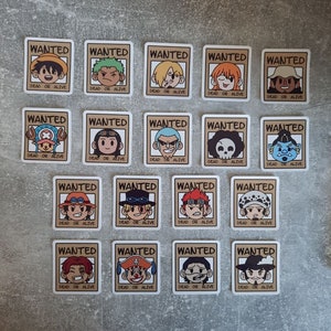 May include: A set of 16 cartoon character wanted posters. Each poster features a different character with a bounty on their head. The posters are printed on brown paper with a white border and the text "WANTED DEAD OR ALIVE".