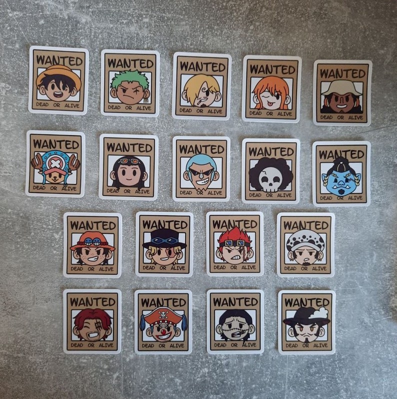 May include: A set of 16 cartoon character wanted posters. Each poster features a different character with a bounty on their head. The posters are printed on brown paper with a white border and the text "WANTED DEAD OR ALIVE".