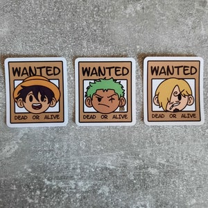 May include: Three wanted posters with cartoon characters. Each poster has the word "WANTED" at the top, a cartoon character's head in the middle, and the words "DEAD OR ALIVE" at the bottom.