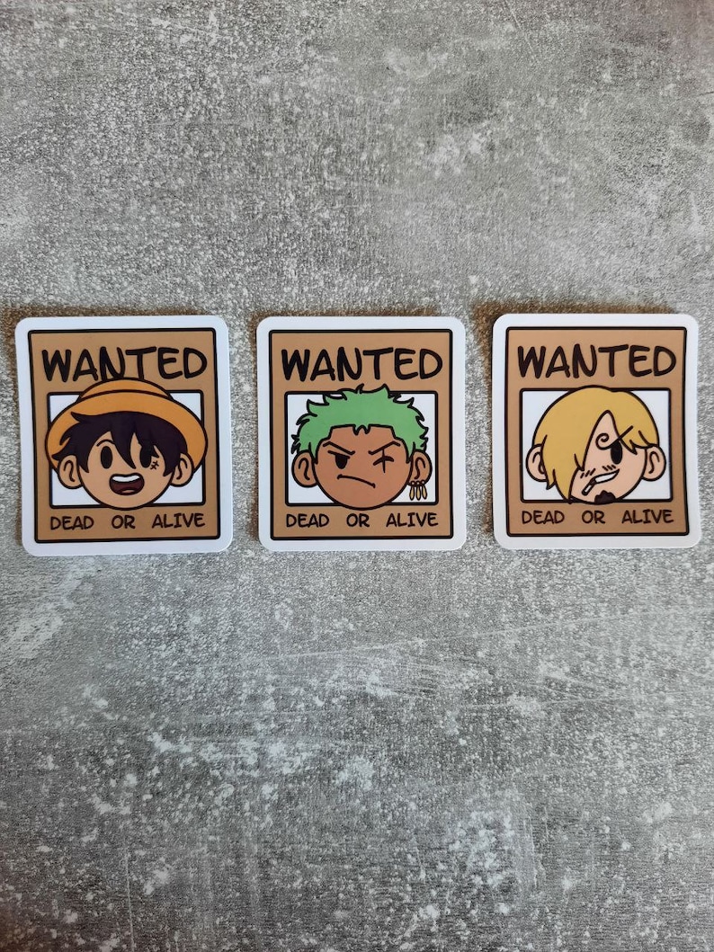 May include: Three wanted posters with cartoon characters. Each poster has the word "WANTED" at the top, a cartoon character's head in the middle, and the words "DEAD OR ALIVE" at the bottom.