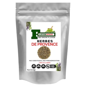 Herbes De Provence French Aromatic Blend 4oz | 1 PACK | Natural, Non GMO, No Salt, No Sugar, No MSG, Non Irradiated, Vegan, Keto Friendly