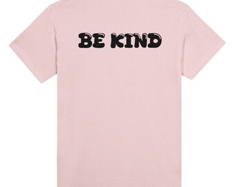 Be Kind, Heavyweight Crew Neck Unisex T-Shirt, Backprint, Funny Tee for Gift