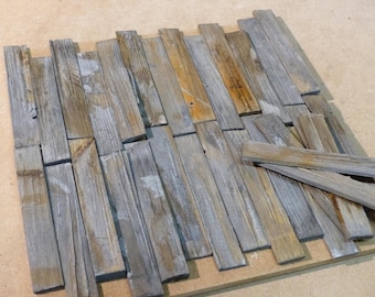 Tiroler Holz Bretter (33 Stück) für Krippenbau – Alpenländische Miniatur Deko – 5-fach coloriert – DIY Krippe Zubehör