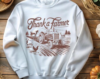 Col rond de cow-girl de remerciement, chemise de fermier, sweat-shirt western, chemise de fermier de remerciement, sweat-shirt de vache, chemise du sud, cadeau pour cow-girl