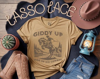 Giddy Up Cowboy Shirt, Cowgirl Aesthetic, Cowgirl Shirt, Wild West T-Shirt, Western Shirt, Western Graphic Tee, Country Shirt, Cowgirl Gift