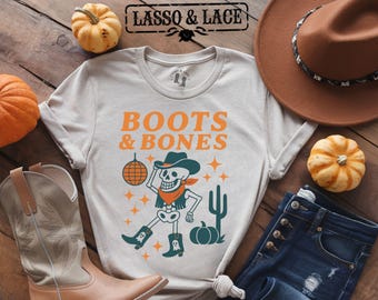 Camisa vaquera de Halloween, camisa de Halloween "Hola", camisa de vaquera fantasma, camisa de vaquera "Hola", camisas de vaquero fantasma, camiseta extragrande