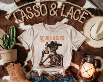 Cowboykaffeskjorta, cowgirlskjorta, rodeoskjorta, vilda västern-T-shirt, westernskjorta, westerngrafik-T-shirt, countryskjorta, cowgirl-present