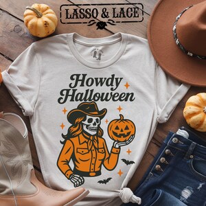Halloween Western Shirt, Halloween Howdy Shirt, Cowgirl Ghost Shirt, Howdy Boo Shirt, Cowgirl Halloween, Cowboy Ghost Shirts, Oversized Tee