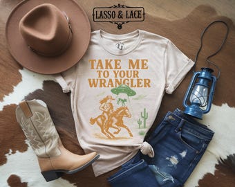 Western UFO T-Shirt, Western Graphic Tee, Cowgirl UFO Shirt, Cowgirl Aesthetic, Gift for Cowgirl, Western Cowgirl, Desert Shirt, Cactus Tee