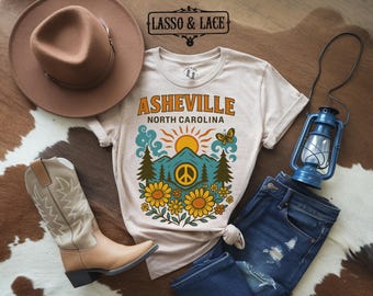 Koszulka Asheville North Carolina, North Carolina Pride, Retro Asheville, Koszulka hipisowska, Smoky Mountains, Koszulka country, Old North Tee