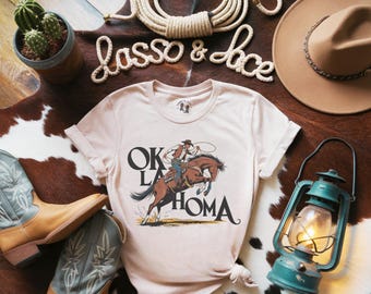 Oklahoma Shirt, State of Oklahoma Shirt, State of Oklahoma Gift, Oklahoma Vacation Tee, Cowgirl Shirt, Western Shirt, Gift for Cowgirl,