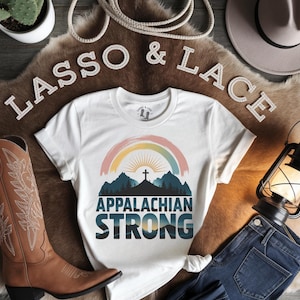 Appalachian Strong Western Graphic Tee, Hurricane Helene, Motivational Shirt, North Carolina Shirt, Tennessee Shirt, Inspirational Tee