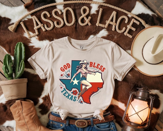 Texas Shirt, God Bless Texas, Cowgirl Shirt, Western Shirt, Western Graphic Tee, Country Shirt, Western Tee, Gift for Cowgirl