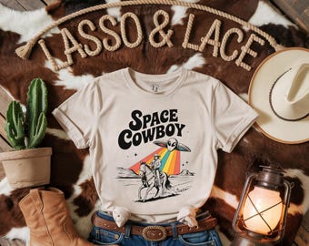 Space Cowboy Vintage Western Shirt, Cowgirl Shirt, Wild West T-Shirt, Western Graphic Tee, Cowgirl Aesthetic, Country Shirt, Cowgirl Gift