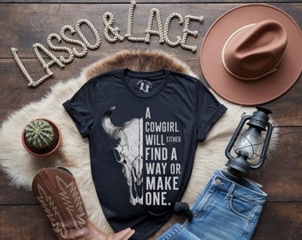 Cowgirl Typography Shirt, Western Graphic Tee, Wild West T-Shirt, Western Shirt, Cowgirl Tee, Country Shirt, Oversized Tee, Country Girl