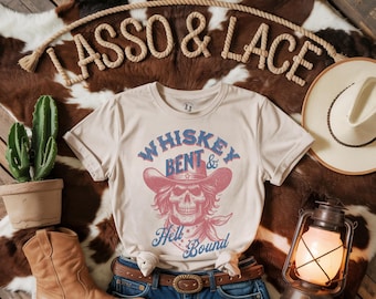 Whiskey Bent & Hell Bound Cowgirl Shirt, Rodeo Shirt, Wild West T-Shirt, Western Shirt, Western Graphic Tee, Country Shirt, Cowgirl Gift