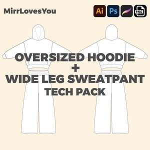 Oversized Hoodie V3 and Baggy Streetwear Sweatpants Vector Oversized Hoodie V3 and Baggy Streetwear Sweatpants Vector