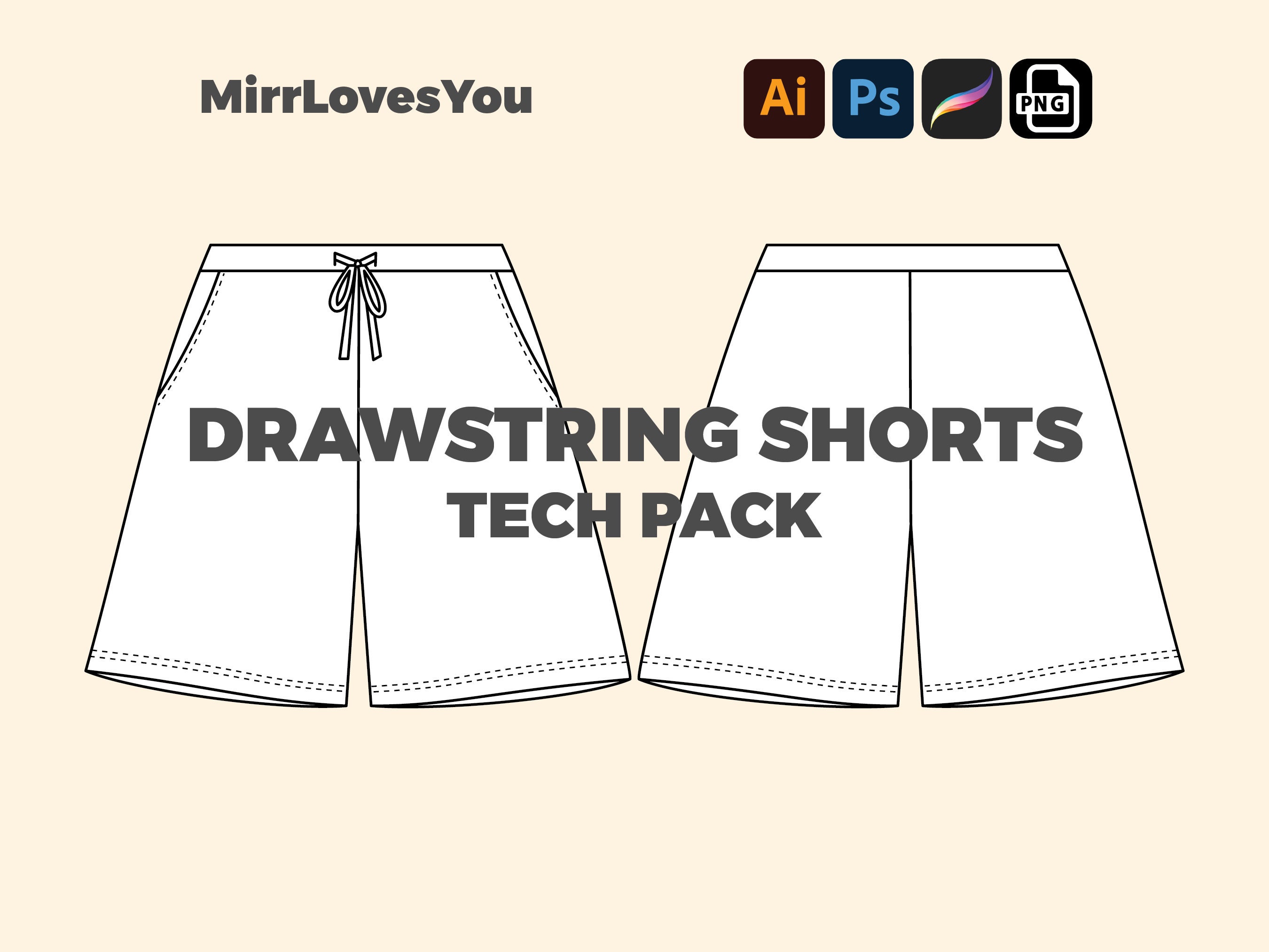 Baggy Streetwear Drawstring Shorts Oversized Fit Mock-up Adobe ...
