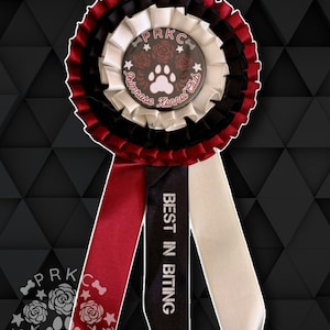 BEST IN BITING - Kennel Club Award Ribbon Badge Petplay PupPlay Puppy Play Roleplay #1 Rosette Bad Dog