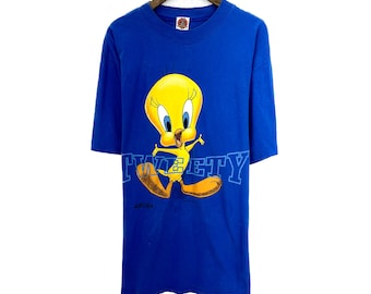 vintage Tweety Bird 1999 T-shirt bleu imprimé graphique Taille 2XL