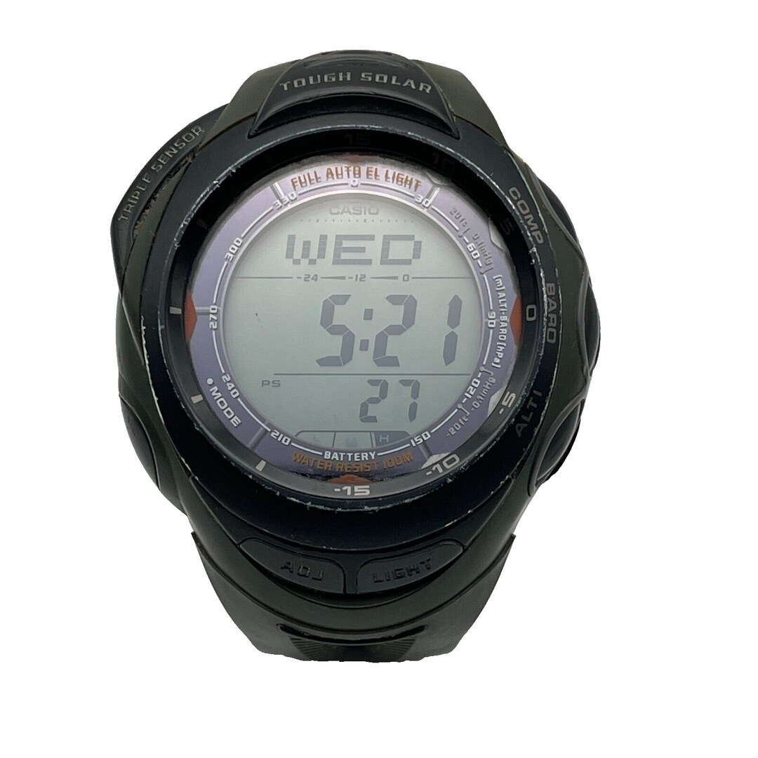 CASIO Protrek PRG-90 2894 Triple Sensor Men's Sport Watch Vintage Multi ...