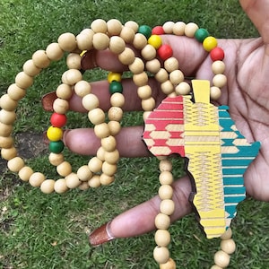 Holz Afrika Map Halsketten