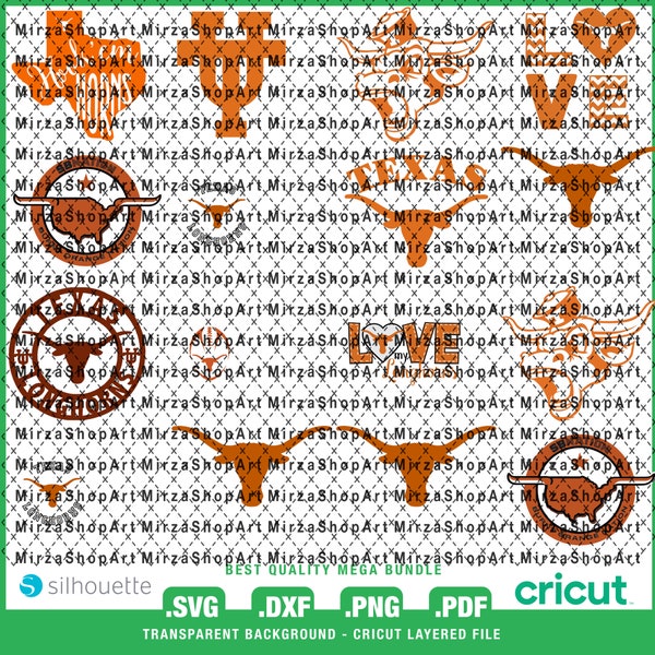 Best Bundle 48 - Texas-Longhorns-Logo  SVG, Best Layered File, Game Day, Football Team, Football Mom, Ready For Cricut, Instant Download